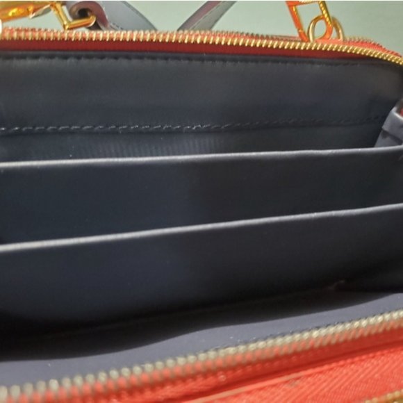 NEW WANT LES ESSENTIELS Petra Zip Red Orange Navy Crossbody Belt Bag Wallet - Picture 11 of 13